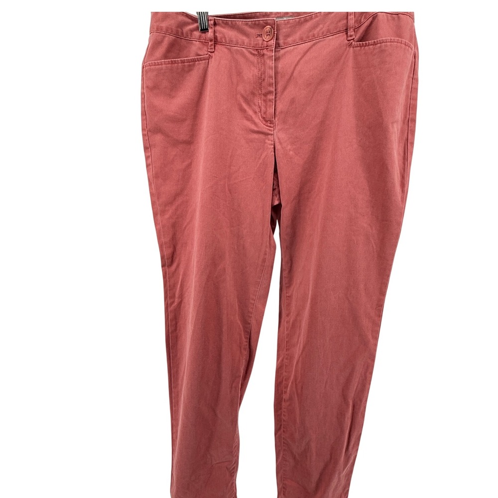 J‎ Jill Stretch Twill Pants Women's Size 14 Reddish Pink (coral) Casual Everyday